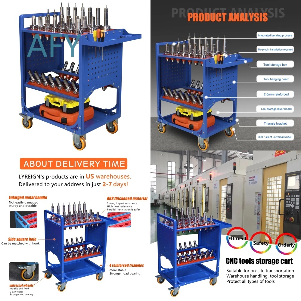 Workshop Tools Center - عربة تخزين أدوات CNC متحركة بعجلات
