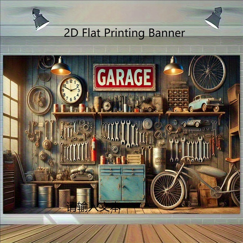 خلفية صناعية للجراجات، طباعة ع - مراجعة Workshop Tools Wallpaper وسعره